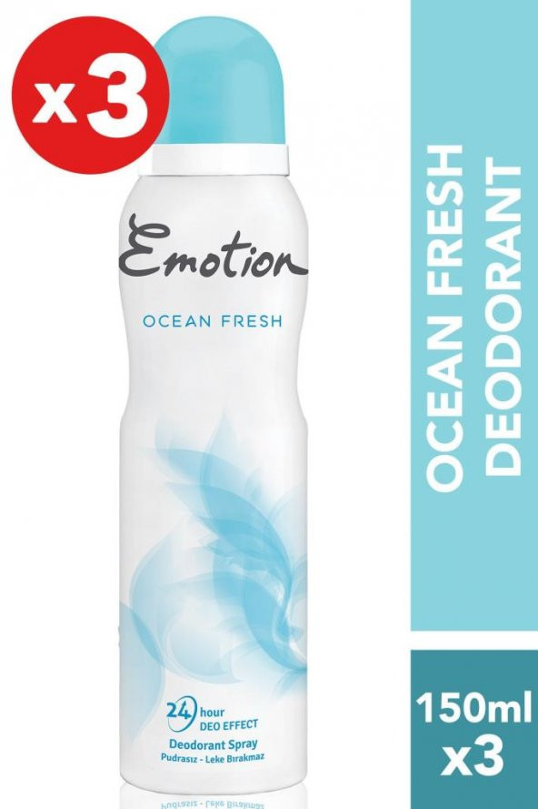 Ocean Fresh 3lü Kadın Deodorant 150 ml x 3