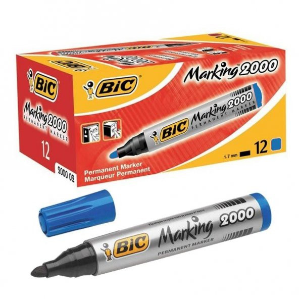 BIC PERMANENT MARKER 2000 MAVI 12 LI KUTU - 2
