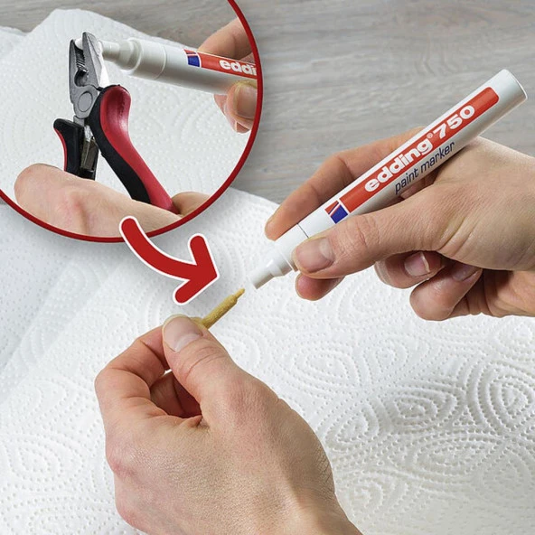 EDDING 750 HOBI SANAT KALEMI BEYAZ 10 LU KUTU - Resim 2