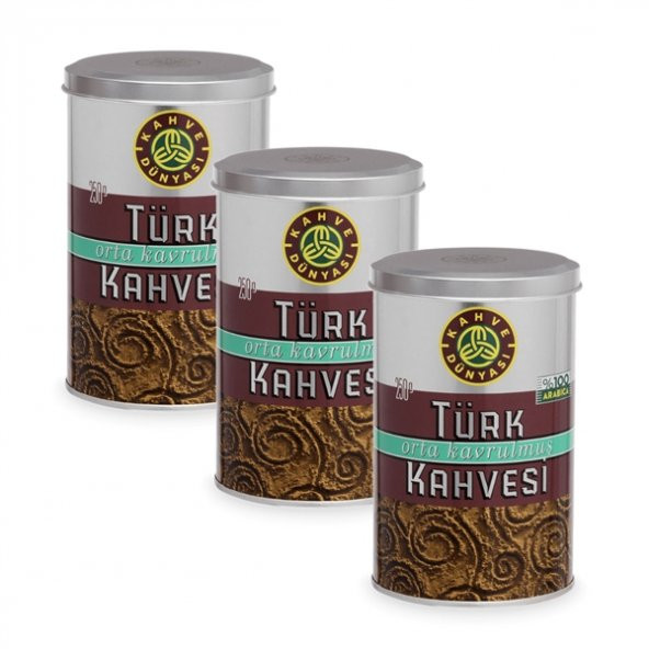 Kahve Dünyası Orta Kavrulmuş Türk Kahvesi 250 gr (3lü Paket)