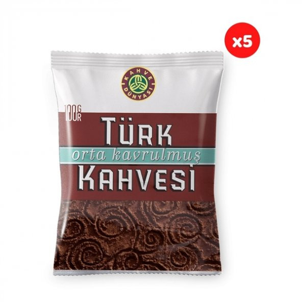 Kahve Dünyası Orta Kavrulmuş Türk Kahvesi 100 gr (5li Paket)