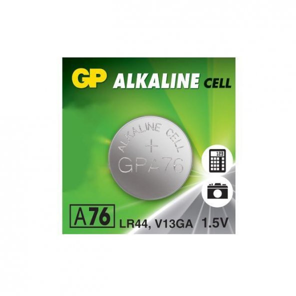 GP LR44 A76 V13GA 1.5V ALKALIN DUGME PIL TEKLI