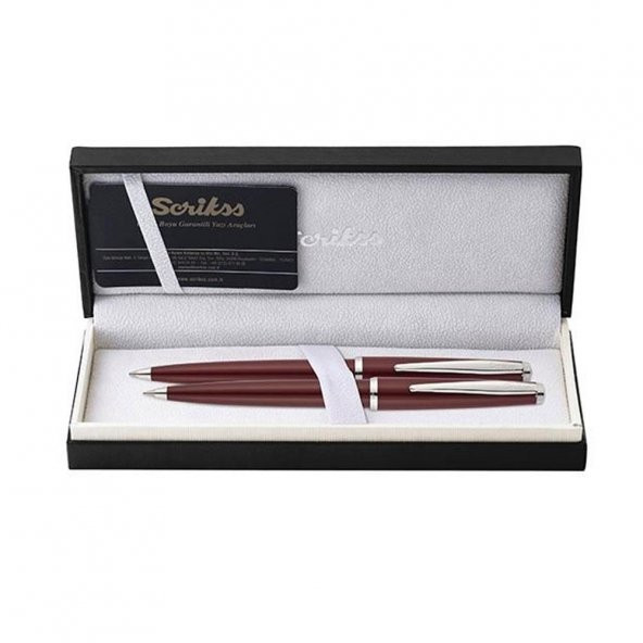 SCRIKSS TUKENMEZ+VERSATIL SET OZEL KUTU BORDO(33V) - Resim 2