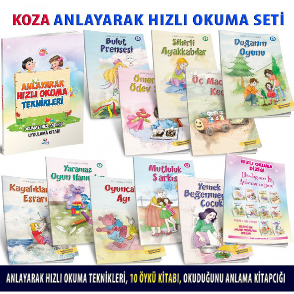 Anlayarak Hızlı Okuma Seti (Uygulama Kitabı + 10 Kitap + Okuduğumu İyi Anlamış mıyım?)