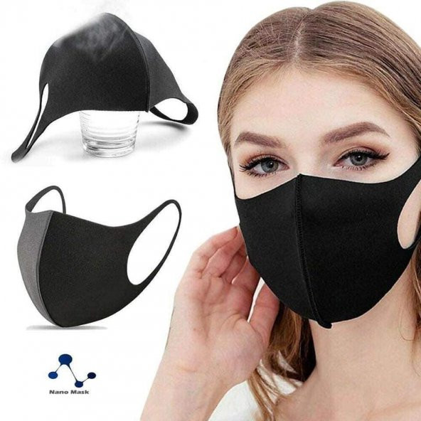 Nano Teknoloji Filtre Maske - Korumalı Virüs Maskesi Siyah - 3