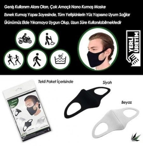 Nano Teknoloji Filtre Maske - Korumalı Virüs Maskesi Siyah - 4