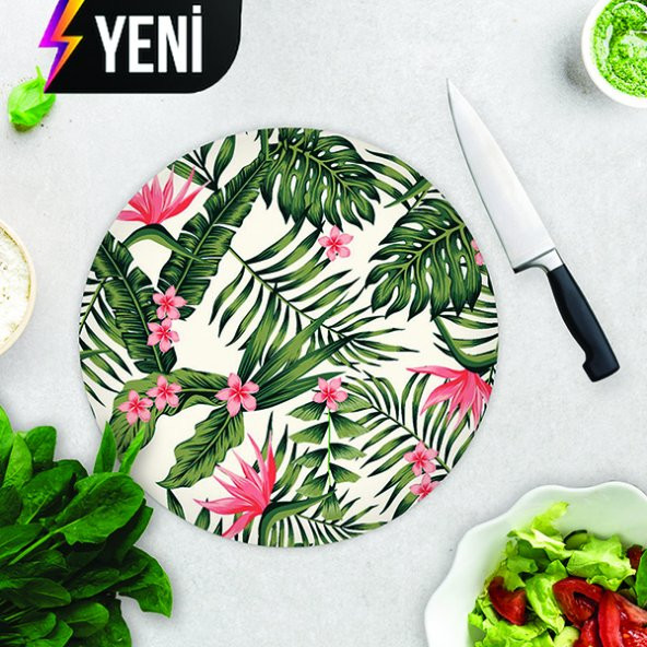 DECORITA Cam Kesme Tahtası- Botanik Desen - 4