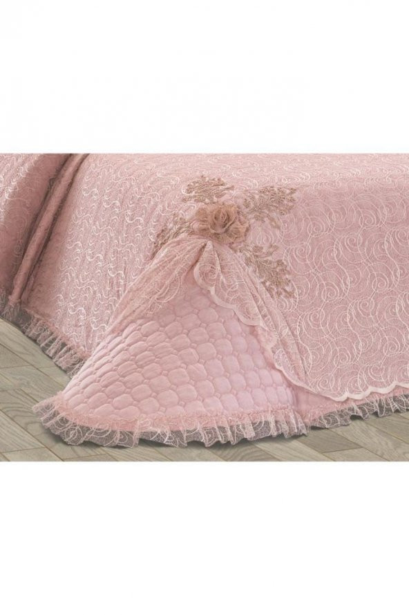 Aleyna Çift Kişilik Yatak Örtüsü Pudra - 7