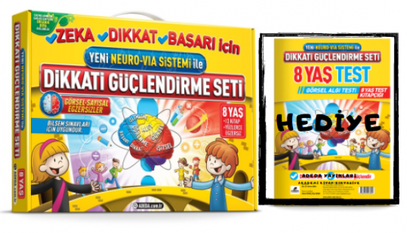 Adeda Dikkat ve Güçlendirme Seti 8 Yaş ( 8 Yaş Testi Hediye )
