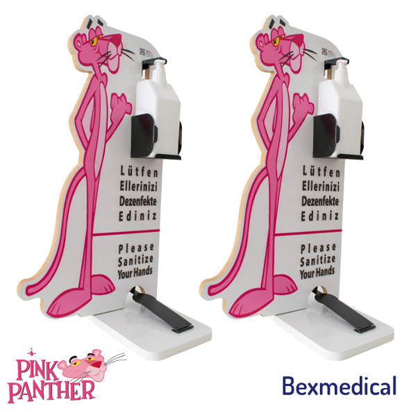 Pembe Panter Çocuk El Dezenfektan Standı Kreş / Anaokulu / İlkokul - 4