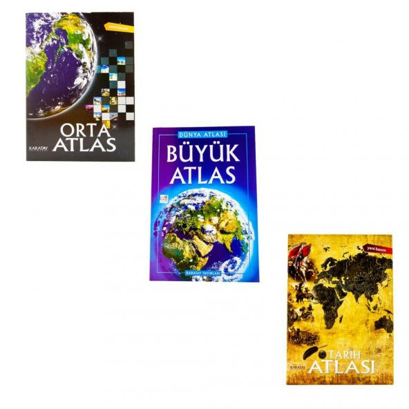 Okula Dönüş 33 ATLAS SETİ Büyük & Orta & Tarih Atlası 3lü Set