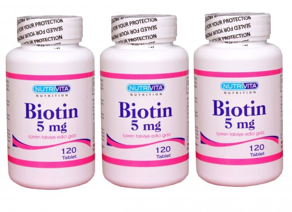 Nutrivita Nutrition Biotin 5 mg 120 Tablet 3 Adet