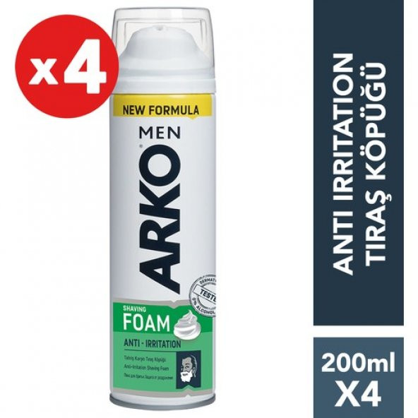 Arko Men Anti-Irritation Tıraş Köpüğü 4lü Paket 200 ml