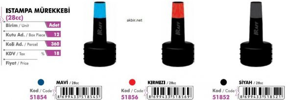 RAFF ISTAMPA MÜREKKEBİ KIRMIZI 28 CC - 2