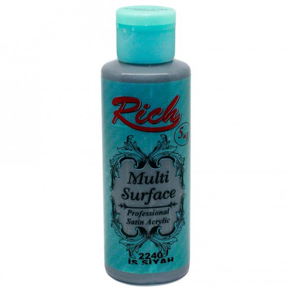 Rich Multi Surface Akrilik Boya İs Siyah 120cc 120-2240 (1 Adet)