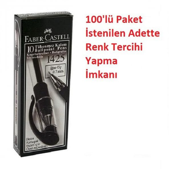 Faber Castell 1425 İğne Uçlu Tükenmez Kalem 100 lü Kutu