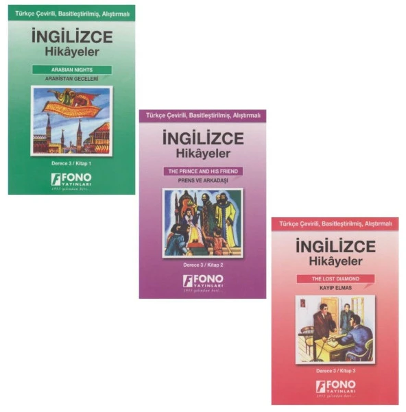 Fono İngilizce Türkçe Hikayeler Derece 3 (3 Kitap)