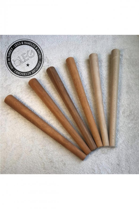 4 Ad. Ortaçağ Tarzı Ahşap Konik Ayak - Sehpa Ayağı - 42-46-50 cm Aparat Dahil
