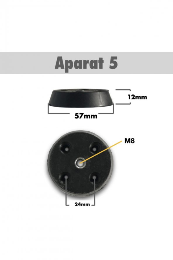 4 Ad. Ortaçağ Tarzı Ahşap Konik Ayak - Sehpa Ayağı - 42-46-50 cm Aparat Dahil - 9