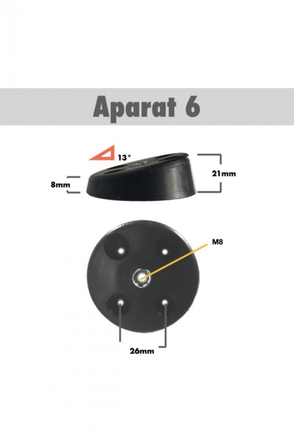 4 Ad. Ortaçağ Tarzı Ahşap Konik Ayak - Sehpa Ayağı - 42-46-50 cm Aparat Dahil - 10