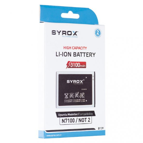 Syrox Samsung N7100/Note 2 Batarya SYX-B139