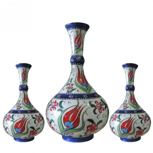Oğuz Çini  2 ADET 15 CM 1 ADET 20 CM VAZO SETİ - 2