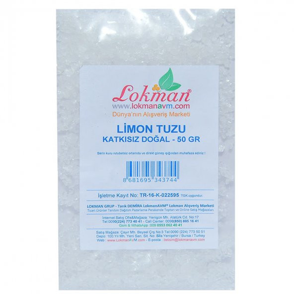 LokmanAVM Limon Tuzu Granül Çakıl 50 Gr Paket - 2