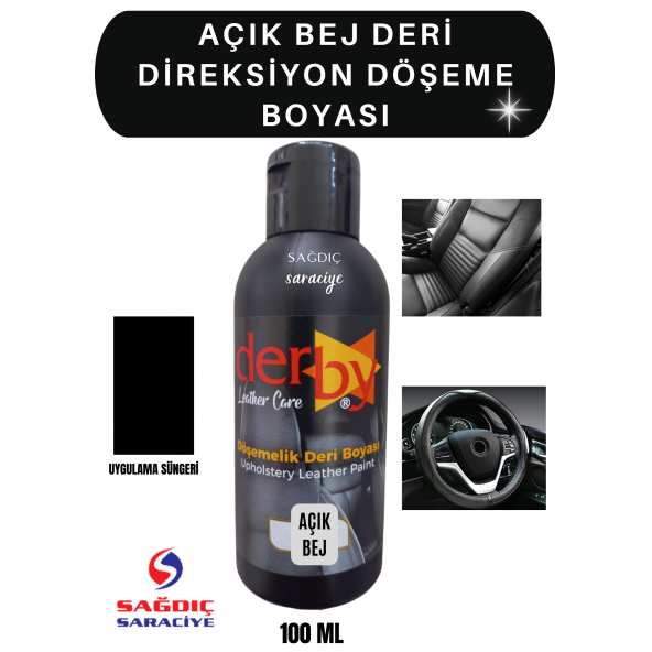 Derby Açık Bej Deri Oto Koltuk Direksiyon Döşeme Boyası