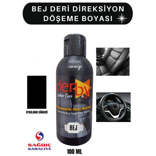 Derby Bej Deri Oto Koltuk Direksiyon Döşeme Boyası