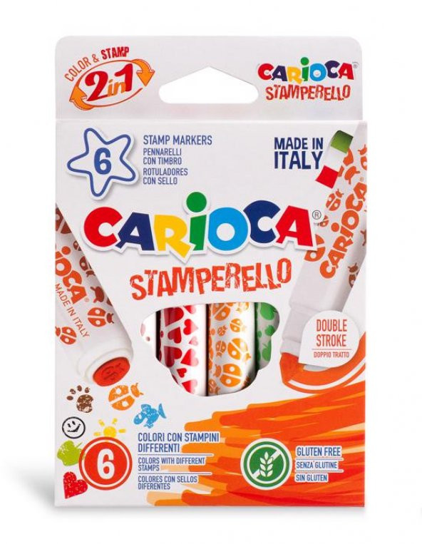 Carioca Stamperello Yıkanabilir 6 lı Keçeli Kalem