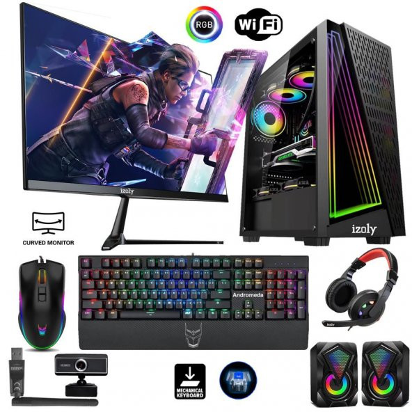 İzoly Nemesis i5-10400F 16GB 512GB SSD RX550 4GB 24" Oyuncu Masaüstü Bilgisayarı