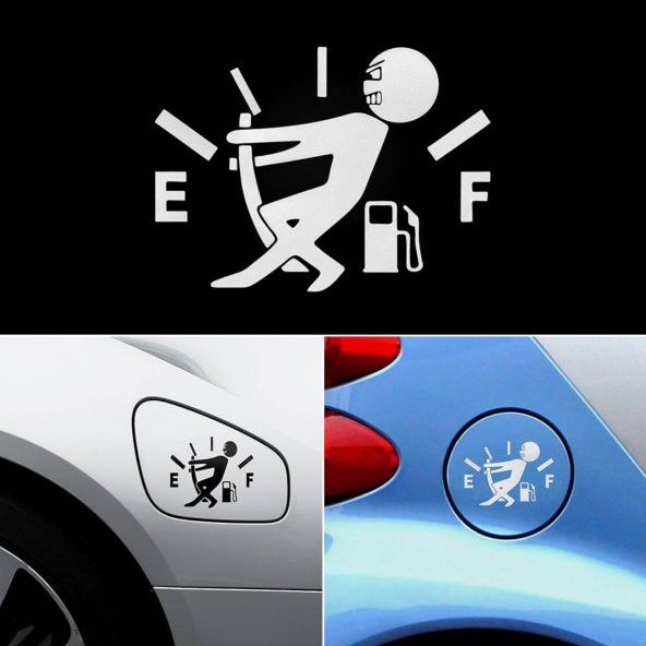 Benzin Kapağı Sticker - Fuel Sticker - İbreyi Tutan Adam Sticker