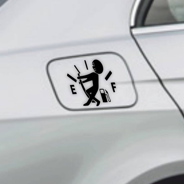 Benzin Kapağı Sticker - Fuel Sticker - İbreyi Tutan Adam Sticker - 3