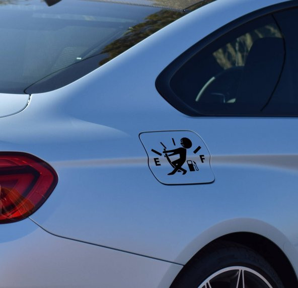 Benzin Kapağı Sticker - Fuel Sticker - İbreyi Tutan Adam Sticker - 4