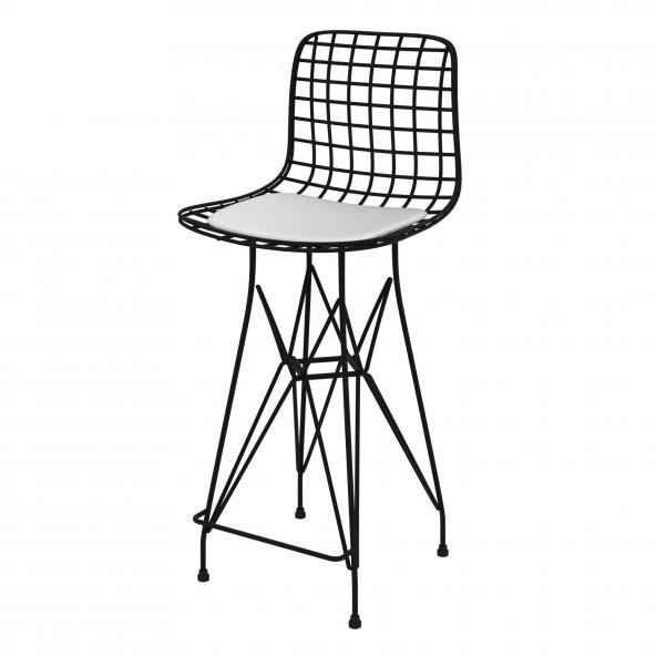 Knsz orta boy tel bar sandalyesi 1 li mağrur syhbyz 65 cm oturma yüksekliği mutfak bahçe cafe ofis