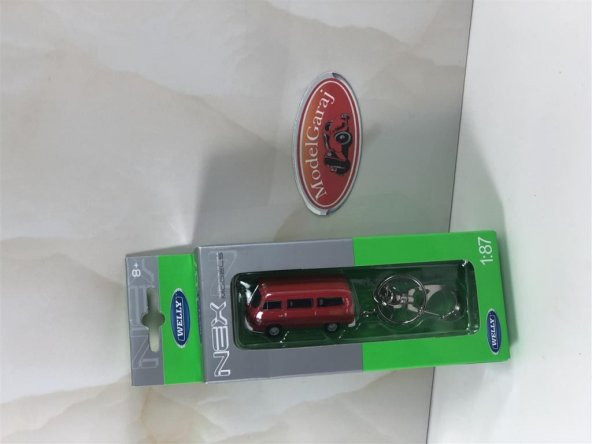 VW T2 KIRMIZI ANAHTARLIK*1:87 ÖLÇEK*WELLY*MODELGARAJ - 1