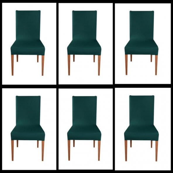 Kampanya 6 lı Set Sandalye Kılıfı Buzi Kumaş Yeşil