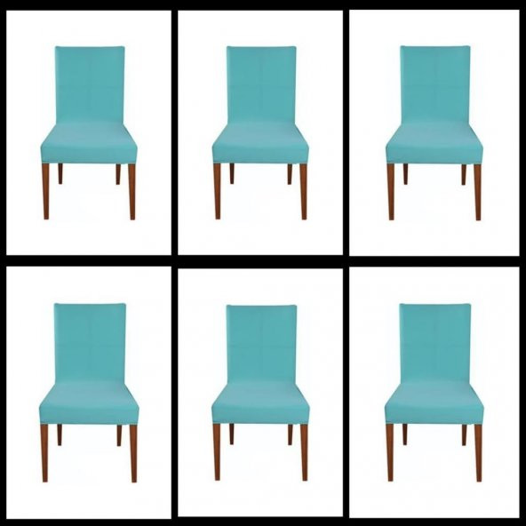 Kampanya 6 lı Set Sandalye Kılıfı Buzi Kumaş Bebe Mavisi