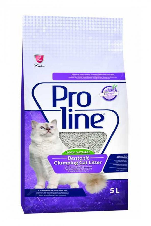 Proline Bentonit Lavanta Kokulu Kedi Kumu 5 Lt