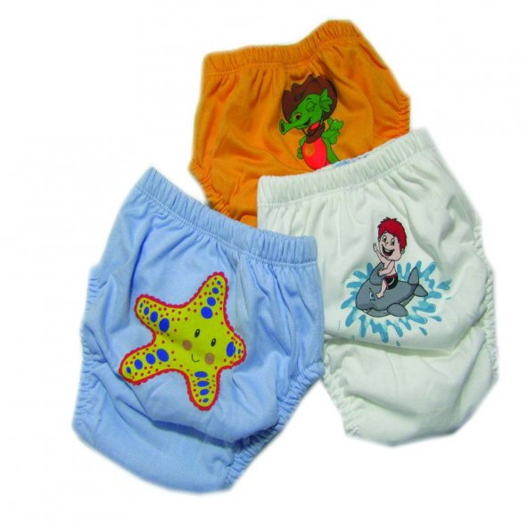 erkek bebek alıştırma kilotu 3 lü desen ve renkte fark olabilir