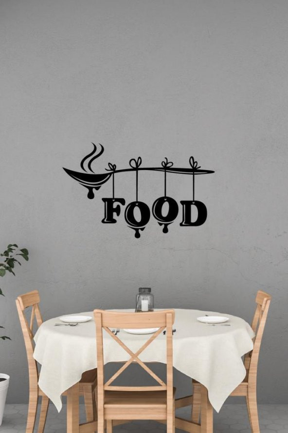Mutfak Yazısı Food Ahşap Dekoratif Duvar Süsü - 5