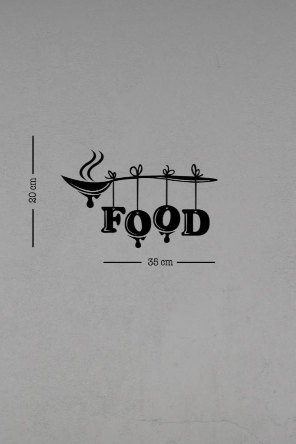Mutfak Yazısı Food Ahşap Dekoratif Duvar Süsü - 7