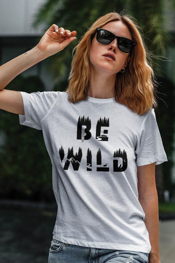 Be Wild Beyaz Outdoor Kadın Tshirt - Tişört