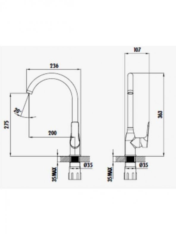 Creavit Nero Mutfak Armatürü - 2