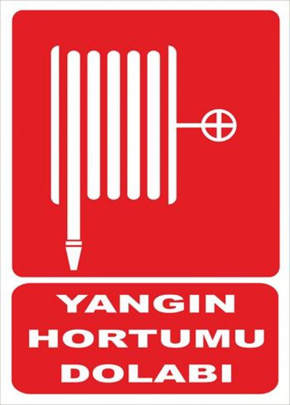YANGIN HORTUMU DOLABI 10 cm x 15 cm Folyo Sticker
