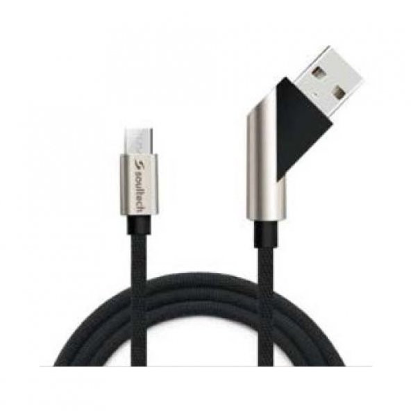 Soultech 2.4 A Micro USB Hızlı Data Şarj Kablosu Siyah DK027S