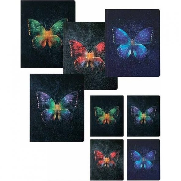 Keskin Butterfly 20x25 80 Yaprak Çizgili Ciltli Defter