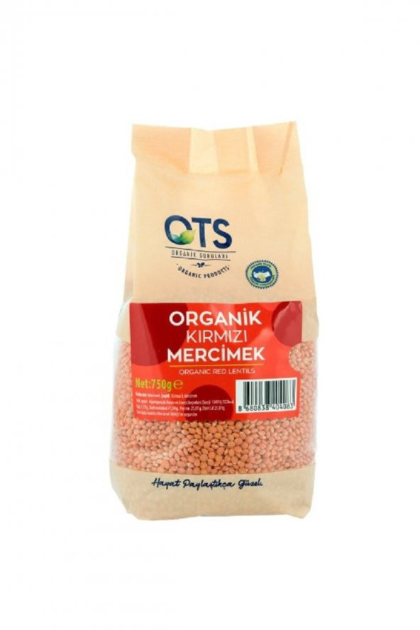 OTS Organik Kırmızı Mercimek 750 gr.