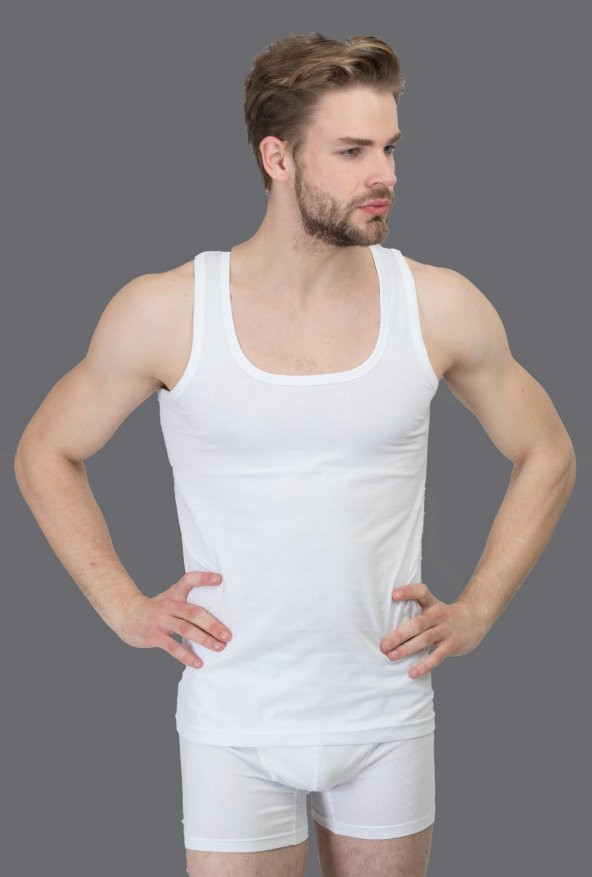 SNCMURAT 6lı Paket Erkek Klasik Model Beyaz Atlet