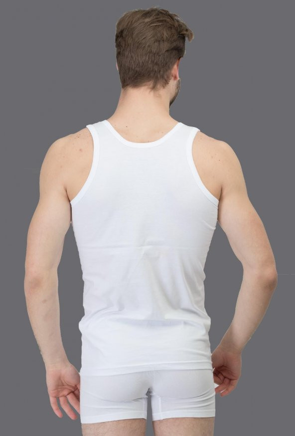 SNCMURAT 6lı Paket Erkek Klasik Model Beyaz Atlet - 2